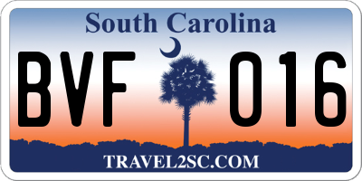 SC license plate BVF016