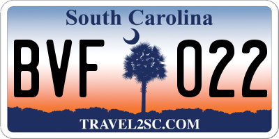 SC license plate BVF022