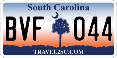 SC license plate BVF044