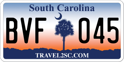 SC license plate BVF045