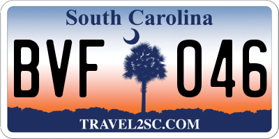 SC license plate BVF046