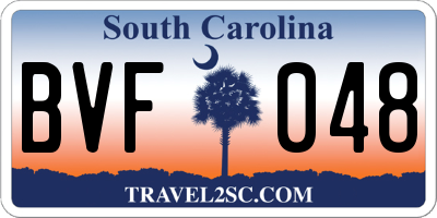 SC license plate BVF048