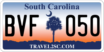 SC license plate BVF050