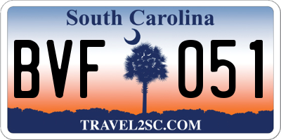 SC license plate BVF051