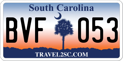 SC license plate BVF053
