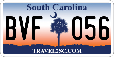 SC license plate BVF056