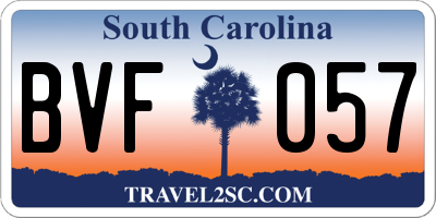SC license plate BVF057