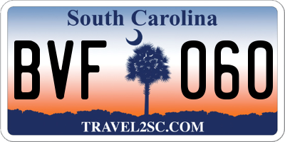 SC license plate BVF060