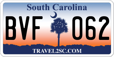 SC license plate BVF062