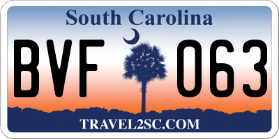 SC license plate BVF063