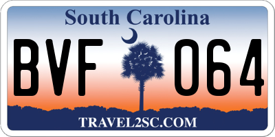 SC license plate BVF064