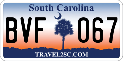 SC license plate BVF067