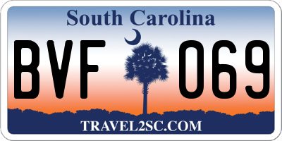 SC license plate BVF069