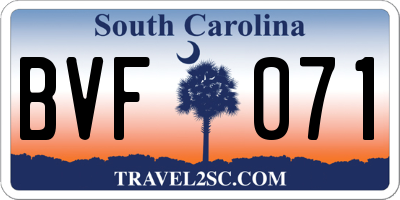SC license plate BVF071