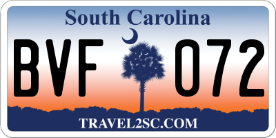 SC license plate BVF072