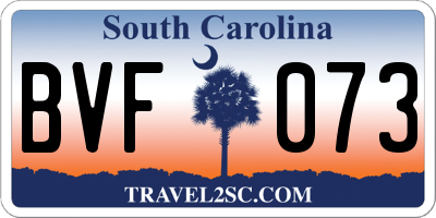 SC license plate BVF073