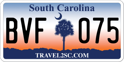 SC license plate BVF075