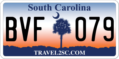 SC license plate BVF079