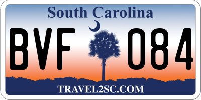 SC license plate BVF084