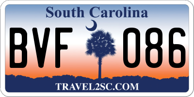 SC license plate BVF086
