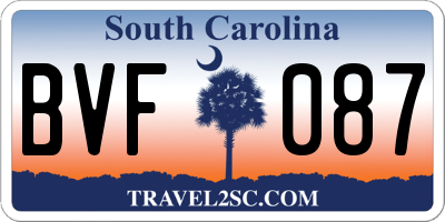 SC license plate BVF087