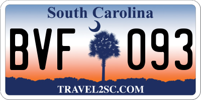 SC license plate BVF093