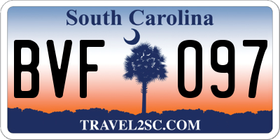 SC license plate BVF097