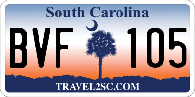 SC license plate BVF105