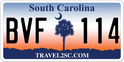 SC license plate BVF114