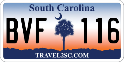 SC license plate BVF116