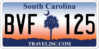 SC license plate BVF125