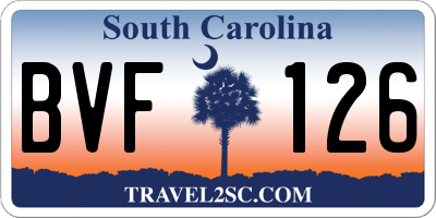 SC license plate BVF126