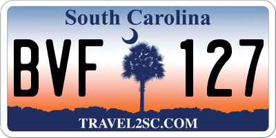 SC license plate BVF127
