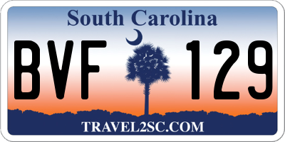 SC license plate BVF129