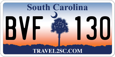 SC license plate BVF130