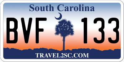 SC license plate BVF133