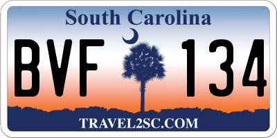 SC license plate BVF134