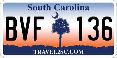 SC license plate BVF136