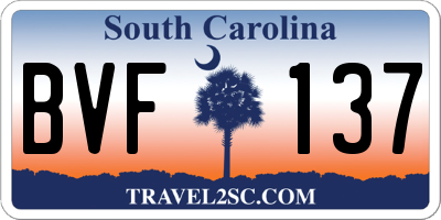 SC license plate BVF137