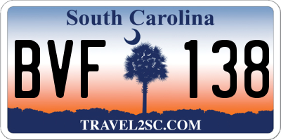SC license plate BVF138