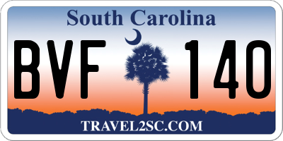 SC license plate BVF140