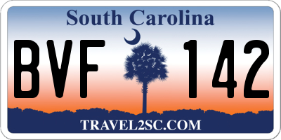SC license plate BVF142