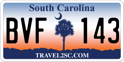SC license plate BVF143