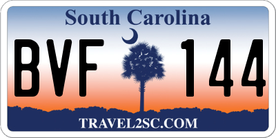 SC license plate BVF144