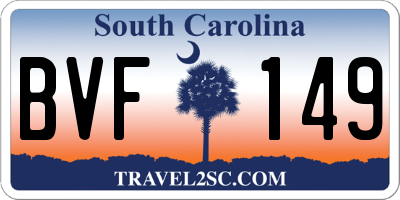 SC license plate BVF149