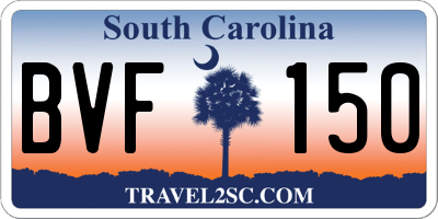 SC license plate BVF150