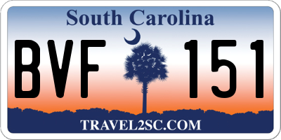 SC license plate BVF151