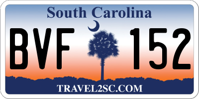 SC license plate BVF152