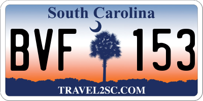 SC license plate BVF153