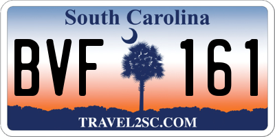SC license plate BVF161